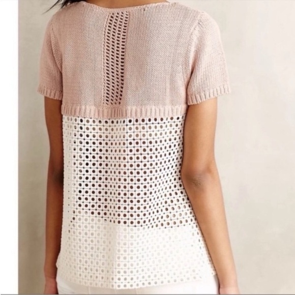 Anthropologie Moth Madeira Eyelet Back Sweater - Picture 3 of 15